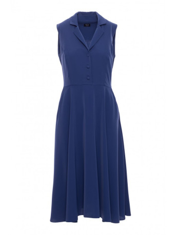 S409 Fit and flare shirt dress - blue