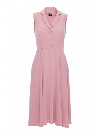 S409 Fit and flare shirt dress - powder