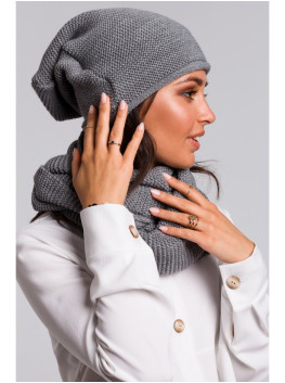 BK044 Slouchy beanie kepurė - pilka