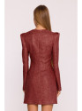 M869 Tweed V-neck dress - maroon