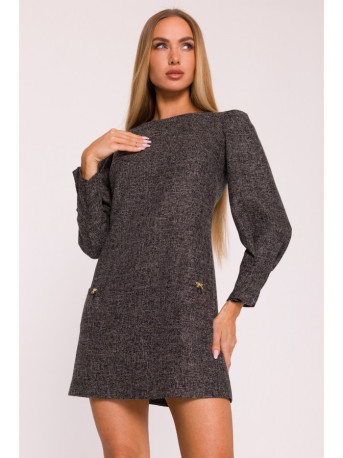 M870 Tweed mini dress - black