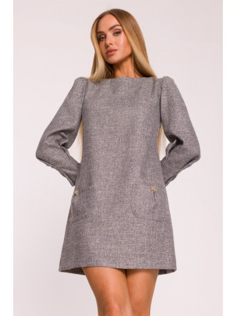 M870 Tweed mini dress - graphite