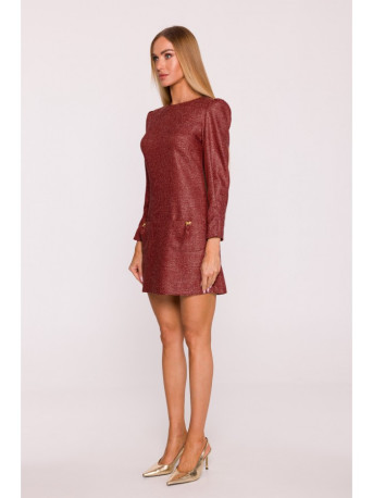 M870 Tweed mini dress - maroon