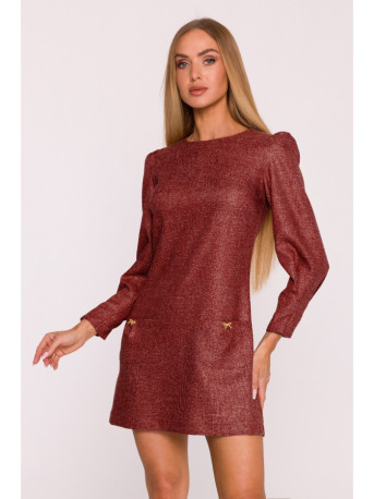 M870 Tweed mini dress - maroon