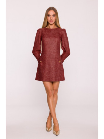 M870 Tweed mini dress - maroon