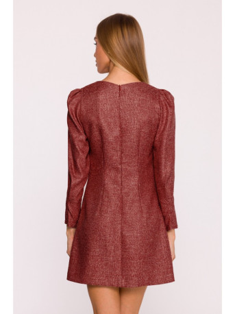 M870 Tweed mini dress - maroon