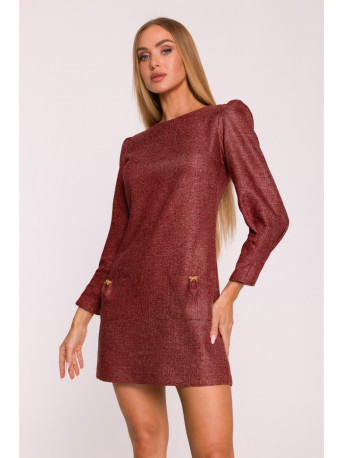 M870 Tweed mini dress - maroon