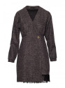 M871 Tweed wrap dress - black