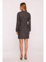M871 Tweed wrap dress - black