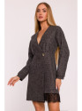 M871 Tweed wrap dress - black
