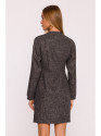 M871 Tweed wrap dress - black