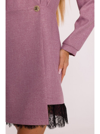 M871 Tweed wrap dress - marsala