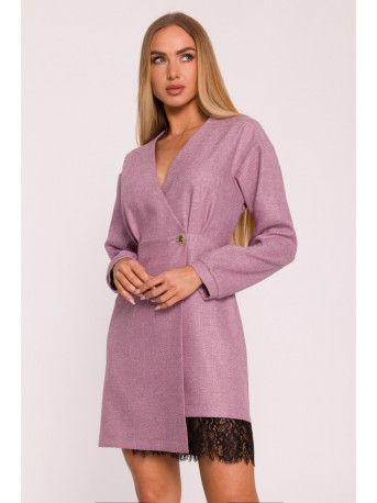 M871 Tweed wrap dress - marsala