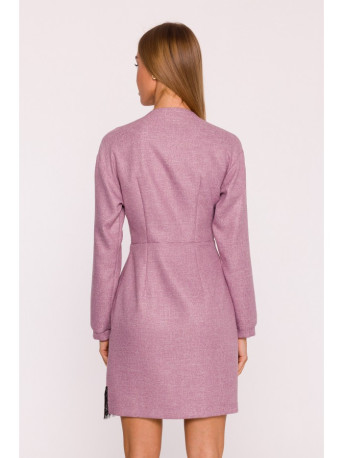 M871 Tweed wrap dress - marsala