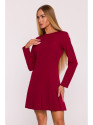 M872 Dress with inverted pleats - maroon