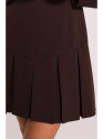 M872 Dress with inverted pleats - brown