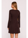 M872 Dress with inverted pleats - brown