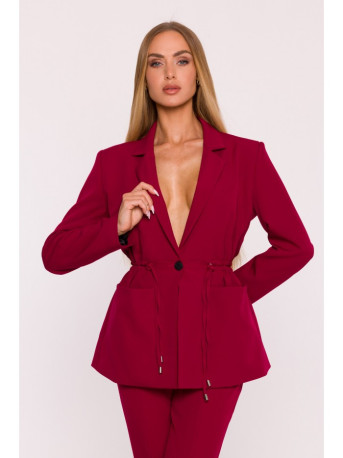 M873 Blazer with cinched waist - maroon