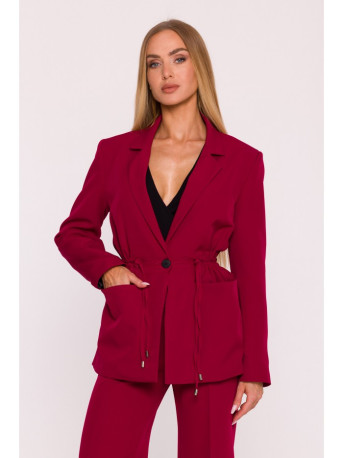 M873 Blazer with cinched waist - maroon
