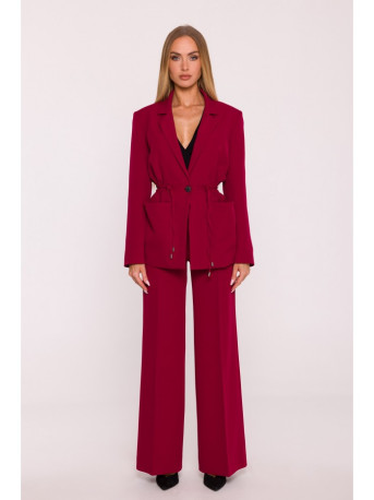 M873 Blazer with cinched waist - maroon