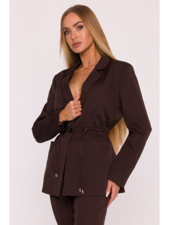 M873 Blazer with cinched waist - brown
