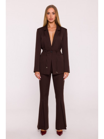M873 Blazer with cinched waist - brown