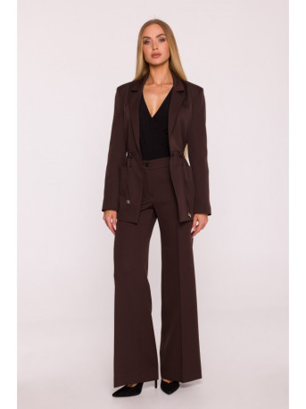 M873 Blazer with cinched waist - brown