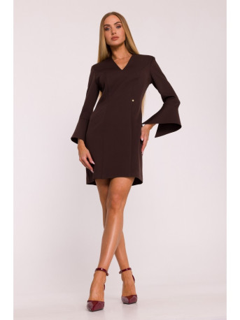 M876 Dress with wide cuffs - brown