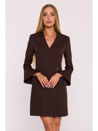 M876 Dress with wide cuffs - brown