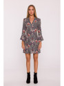 M877 Print dress with wide cuffs - model 1