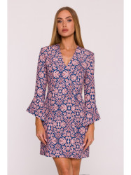 M877 Print dress with wide cuffs - model 3