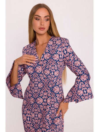 M877 Print dress with wide cuffs - model 3