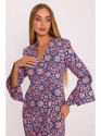 M877 Print dress with wide cuffs - model 3