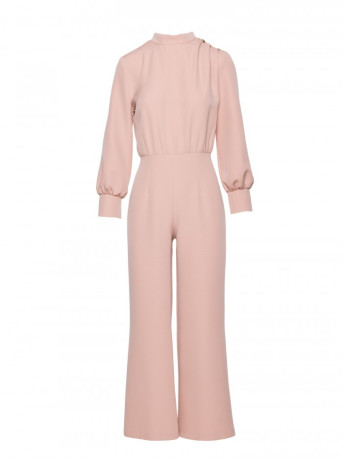 M879 Jumpsuit with stand-up collar - beige