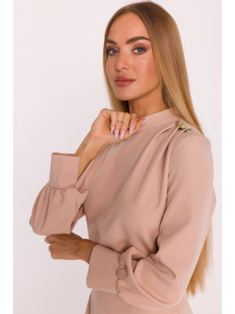 M879 Jumpsuit with stand-up collar - beige