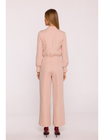 M879 Jumpsuit with stand-up collar - beige