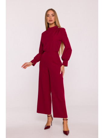 M879 Jumpsuit with stand-up collar - maroon