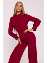 M879 Jumpsuit with stand-up collar - maroon