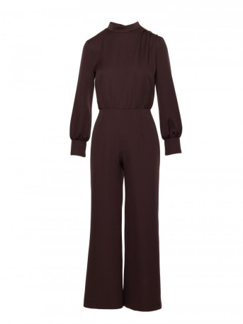 M879 Jumpsuit with stand-up collar - brown