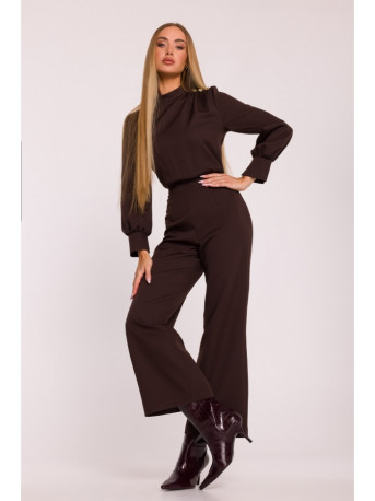 M879 Jumpsuit with stand-up collar - brown