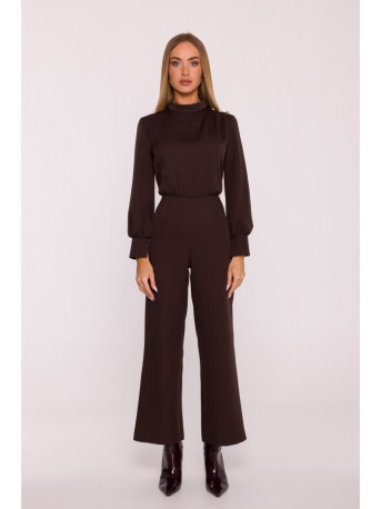 M879 Jumpsuit with stand-up collar - brown