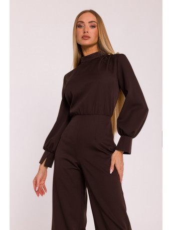 M879 Jumpsuit with stand-up collar - brown
