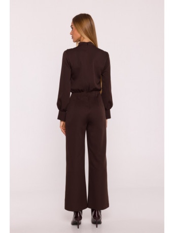 M879 Jumpsuit with stand-up collar - brown