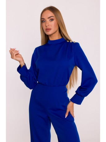 M879 Jumpsuit with stand-up collar - royal blue