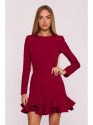M880 Ruffled hem dress - maroon