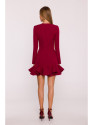 M880 Ruffled hem dress - maroon