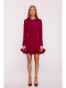 M880 Ruffled hem dress - maroon