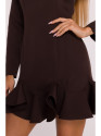 M880 Ruffled hem dress - brown