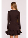 M880 Ruffled hem dress - brown