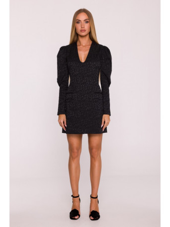 M881 Jacquard blazer dress - black